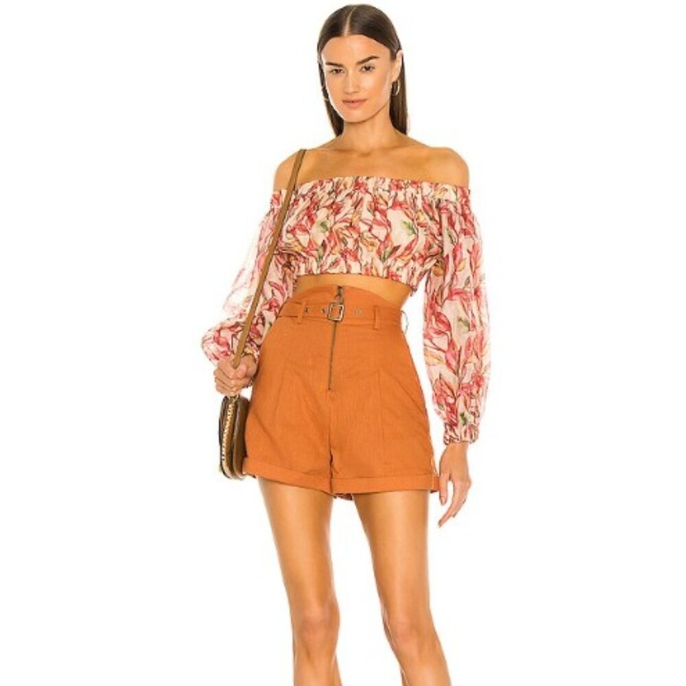 NWOT Lovers and Friends Bosworth Top Emory Tropical Print Sz M